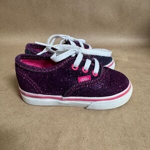 Vans Toddler Shimmer Blue Purple Pink Low Top Skate Sneakers. US Toddler 5